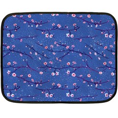 Branches With Peach Flowers Double Sided Fleece Blanket (mini)  by SychEva