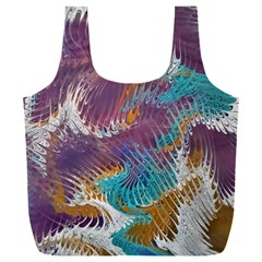 Painted Feathers Full Print Recycle Bag (xxl) by kaleidomarblingart