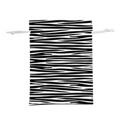 Zebra Stripes, Black And White Asymmetric Lines, Wildlife Pattern Lightweight Drawstring Pouch (l) by Casemiro