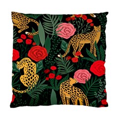 Leopardrose Standard Cushion Case (one Side) by PollyParadise