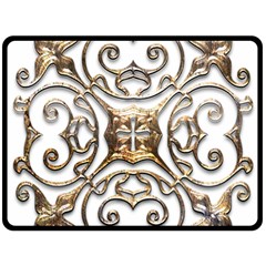Gold Design Fleece Blanket (large)  by LW323