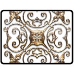 Gold Design Fleece Blanket (Large)  80 x60  Blanket Front