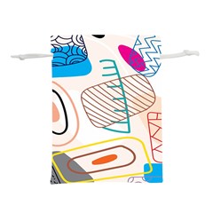 Pastel Abstract Pattern With Beige, Coffee Color Strap Lightweight Drawstring Pouch (m) by Casemiro