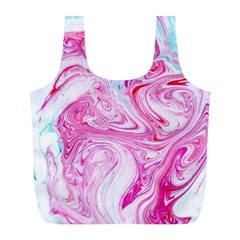 Marbling Art Print Full Print Recycle Bag (l) by kaleidomarblingart