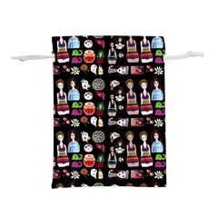 Drawing Collage Black Lightweight Drawstring Pouch (m) by snowwhitegirl