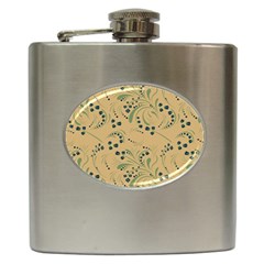 Folk Floral Art Pattern  Flowers Abstract Surface Design  Seamless Pattern Hip Flask (6 Oz) by Eskimos