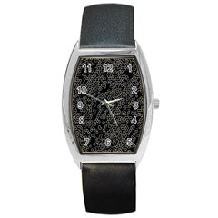 Neon Geometric Pattern Design Barrel Style Metal Watch by dflcprintsclothing