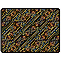 Electric Neon Lines Pattern Design Fleece Blanket (large)  by dflcprintsclothing