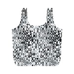 White And Black Modern Abstract Design Full Print Recycle Bag (M) Back