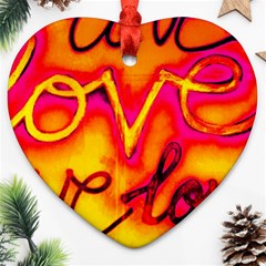  Graffiti Love Heart Ornament (two Sides) by essentialimage365