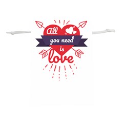 All You Need Is Love Lightweight Drawstring Pouch (m) by DinzDas