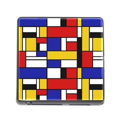 Stripes And Colors Textile Pattern Retro Memory Card Reader (square 5 Slot) by DinzDas