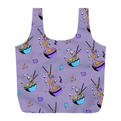 Japanese Ramen Sushi Noodles Rice Bowl Food Pattern Full Print Recycle Bag (l) by DinzDas