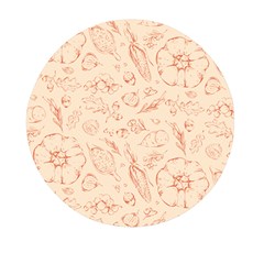Thanksgiving Flowers And Gifts Pattern Mini Round Pill Box by DinzDas