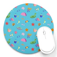 Summer  Beach  The Sun Round Mousepads by SychEva
