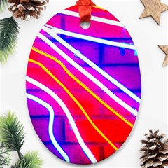 Pop Art Neon Lights Oval Ornament (two Sides) by essentialimage365
