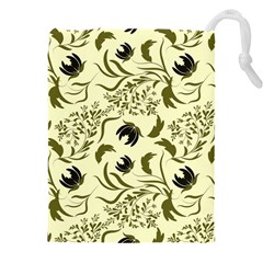 Folk Flowers Art Pattern Floral Abstract Surface Design  Seamless Pattern Drawstring Pouch (4xl) by Eskimos