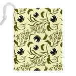 Folk flowers art pattern Floral abstract surface design  Seamless pattern Drawstring Pouch (4XL) Back