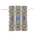 Ornament Striped Textured Colored Pattern Lightweight Drawstring Pouch (L) Back