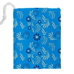 Folk flowers art pattern Floral  surface design  Seamless pattern Drawstring Pouch (4XL) Back