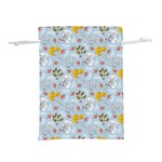 Blue Florals Lightweight Drawstring Pouch (M) Back
