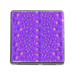 Paradise Flowers In A Peaceful Environment Of Floral Freedom Memory Card Reader (square 5 Slot) by pepitasart