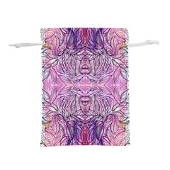 Biro On Pink Symmetry Lightweight Drawstring Pouch (l) by kaleidomarblingart