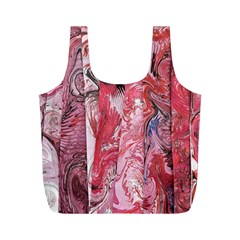 Pink Marbling Collage Full Print Recycle Bag (m) by kaleidomarblingart