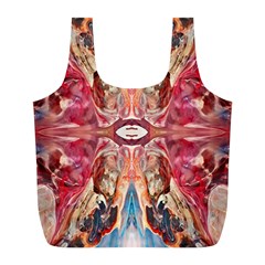 Marbled Butterfly Full Print Recycle Bag (l) by kaleidomarblingart