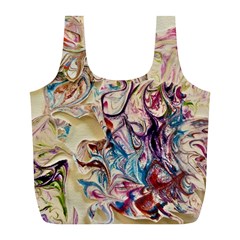 Marbling Collage Full Print Recycle Bag (l) by kaleidomarblingart