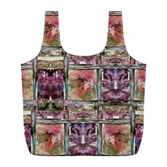 Collage Repeats Full Print Recycle Bag (l) by kaleidomarblingart