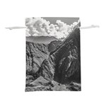 Machu Picchu Black And White Landscape Lightweight Drawstring Pouch (L) Back