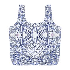 Blue Biro Repeats Iv Full Print Recycle Bag (l) by kaleidomarblingart