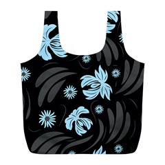Folk Flowers Pattern Full Print Recycle Bag (l) by Eskimos