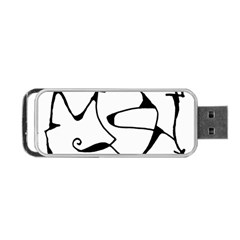 Black And White Abstract Linear Decorative Art Portable Usb Flash (one Side) by dflcprintsclothing