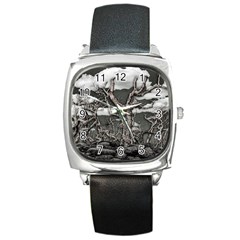 Dark Fantasy Landscape Poster Square Metal Watch by dflcprintsclothing