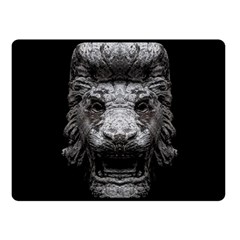 Creepy Lion Head Sculpture Artwork 2 Fleece Blanket (small) by dflcprintsclothing