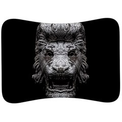 Creepy Lion Head Sculpture Artwork 2 Velour Seat Head Rest Cushion by dflcprintsclothing