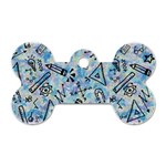Science-education-doodle-background Dog Tag Bone (Two Sides) Back