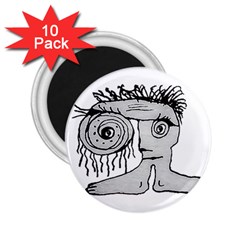 Weird Fantasy Creature Drawing 2 25  Magnets (10 Pack)  by dflcprintsclothing