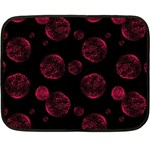 Red Sponge Prints On Black Background Double Sided Fleece Blanket (Mini)  35 x27  Blanket Back