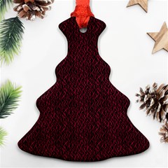 Red Curve Stripes On Black Background Ornament (christmas Tree)  by SychEva