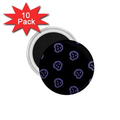 Purple Skulls On Dark Background 1 75  Magnets (10 Pack)  by SychEva