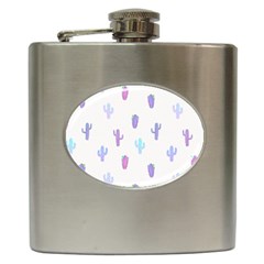 Purple And Blue Cacti Hip Flask (6 Oz) by SychEva