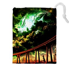 Science-fiction-forward-futuristic Drawstring Pouch (4xl) by Sudhe