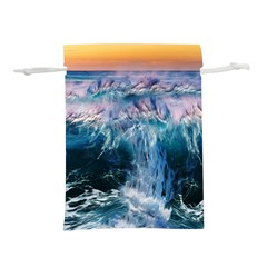 Sea-waves-ocean-water-beach-surf Lightweight Drawstring Pouch (l) by Sudhe