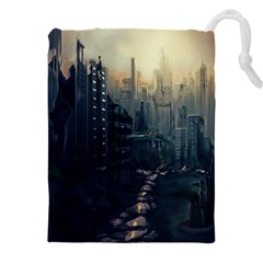 Apocalypse-post-apocalyptic Drawstring Pouch (5xl) by Sudhe
