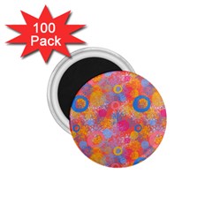 Multicolored Splashes And Watercolor Circles On A Dark Background 1 75  Magnets (100 Pack)  by SychEva