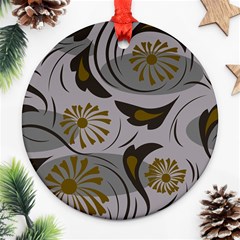 Folk Flowers Pattern Floral Surface Design Seamless Pattern Round Ornament (two Sides) by Eskimos