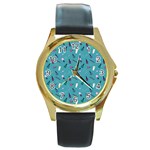 Manicure Supplies  Nail Polish Round Gold Metal Watch Front